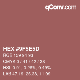 Color code: HEX #9F5E5D | qconv.com