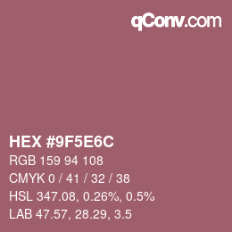 Código de color: HEX #9F5E6C | qconv.com