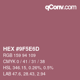 Color code: HEX #9F5E6D | qconv.com