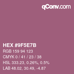 Código de color: HEX #9F5E7B | qconv.com