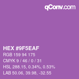 Farbcode: HEX #9F5EAF | qconv.com