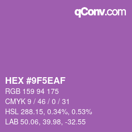 Color code: HEX #9F5EAF | qconv.com