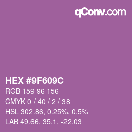 Farbcode: HEX #9F609C | qconv.com