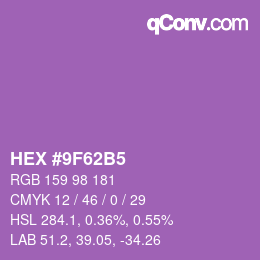Color code: HEX #9F62B5 | qconv.com
