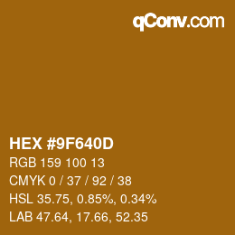 Color code: HEX #9F640D | qconv.com