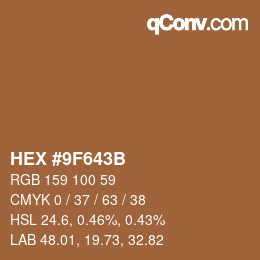 Color code: HEX #9F643B | qconv.com
