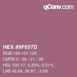 颜色代码: HEX #9F657D | qconv.com