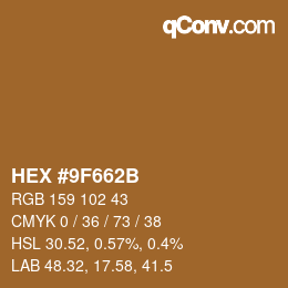 Color code: HEX #9F662B | qconv.com