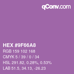 Color code: HEX #9F66A8 | qconv.com