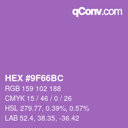 Código de color: HEX #9F66BC | qconv.com