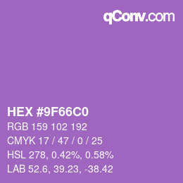 Color code: HEX #9F66C0 | qconv.com