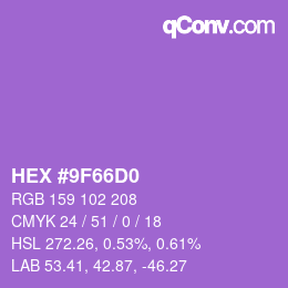 Color code: HEX #9F66D0 | qconv.com