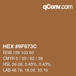 Código de color: HEX #9F673C | qconv.com