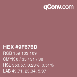 Color code: HEX #9F676D | qconv.com