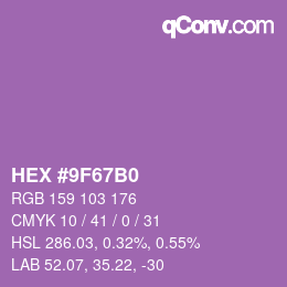Color code: HEX #9F67B0 | qconv.com