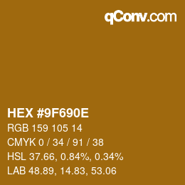 Color code: HEX #9F690E | qconv.com