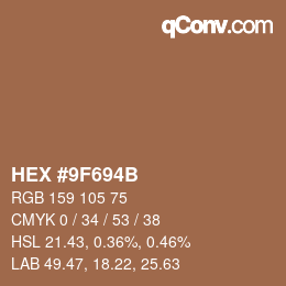 Color code: HEX #9F694B | qconv.com