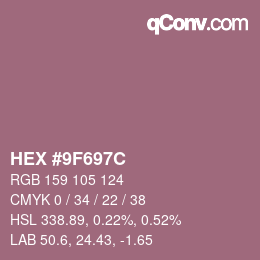 Color code: HEX #9F697C | qconv.com