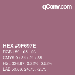 Color code: HEX #9F697E | qconv.com