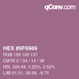 Color code: HEX #9F6989 | qconv.com