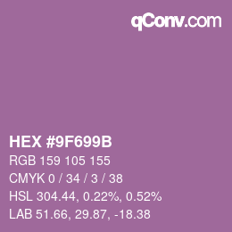 Color code: HEX #9F699B | qconv.com