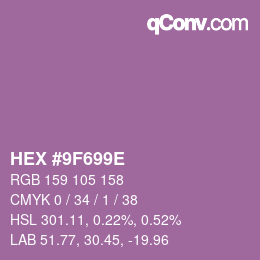 Color code: HEX #9F699E | qconv.com