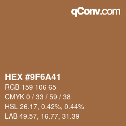 Color code: HEX #9F6A41 | qconv.com
