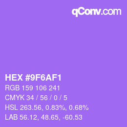Color code: HEX #9F6AF1 | qconv.com