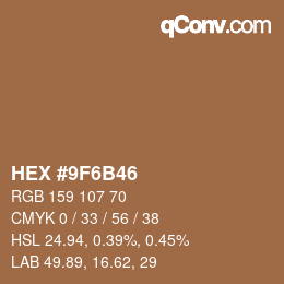 Color code: HEX #9F6B46 | qconv.com