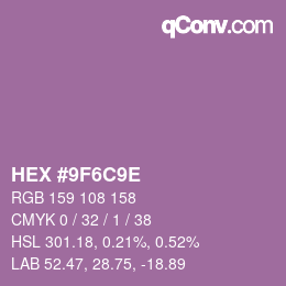 Color code: HEX #9F6C9E | qconv.com