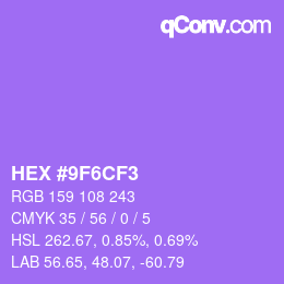 カラーコード: HEX #9F6CF3 | qconv.com