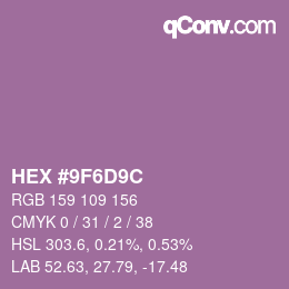 Color code: HEX #9F6D9C | qconv.com