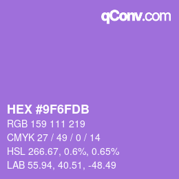カラーコード: HEX #9F6FDB | qconv.com