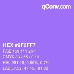 Color code: HEX #9F6FF7 | qconv.com