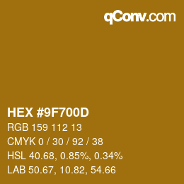 Color code: HEX #9F700D | qconv.com