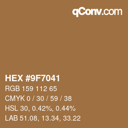 Color code: HEX #9F7041 | qconv.com