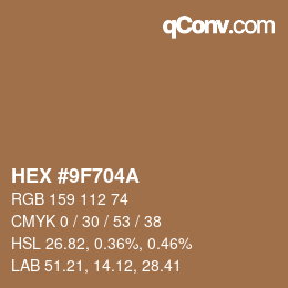 Color code: HEX #9F704A | qconv.com