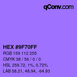 Color code: HEX #9F70FF | qconv.com