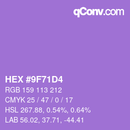 Color code: HEX #9F71D4 | qconv.com