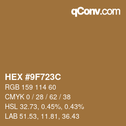 Color code: HEX #9F723C | qconv.com