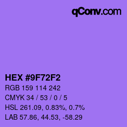 Color code: HEX #9F72F2 | qconv.com