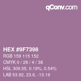 Color code: HEX #9F7398 | qconv.com