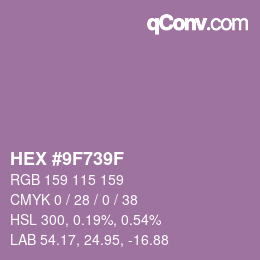 Color code: HEX #9F739F | qconv.com