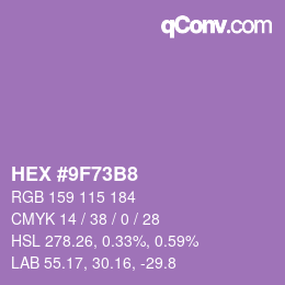 カラーコード: HEX #9F73B8 | qconv.com