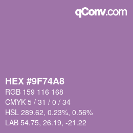 Color code: HEX #9F74A8 | qconv.com