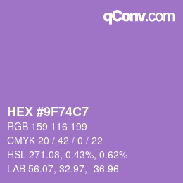 Color code: HEX #9F74C7 | qconv.com