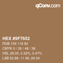 Color code: HEX #9F7652 | qconv.com