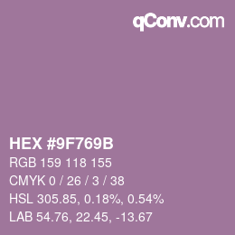 Color code: HEX #9F769B | qconv.com