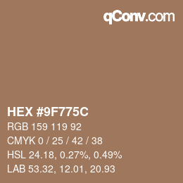 Color code: HEX #9F775C | qconv.com