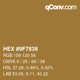 Color code: HEX #9F7838 | qconv.com